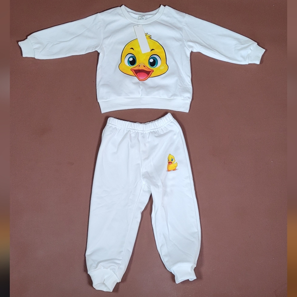 SHEIN White Kids' Sweatshirt and Pants Set